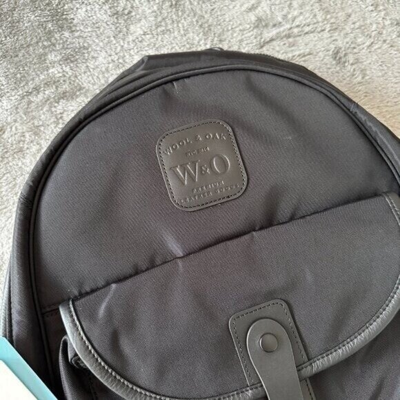 NWT Wool & Oak The Overnighter Backpack Black Nylon Travel Carry-On Wool and Oak - Picture 2 of 6